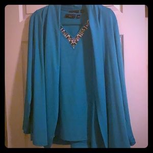 Two piece cardigan and tank set